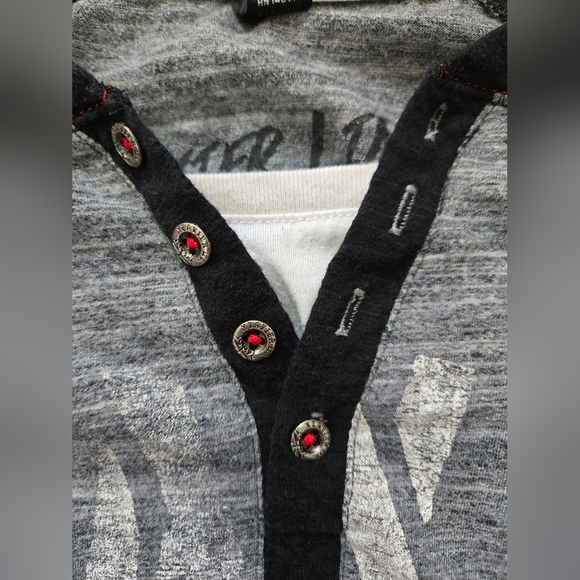 XZAVIER Y2K LTD Edition Skull Longsleeve Henley. Size Medium - Picture 7 of 10